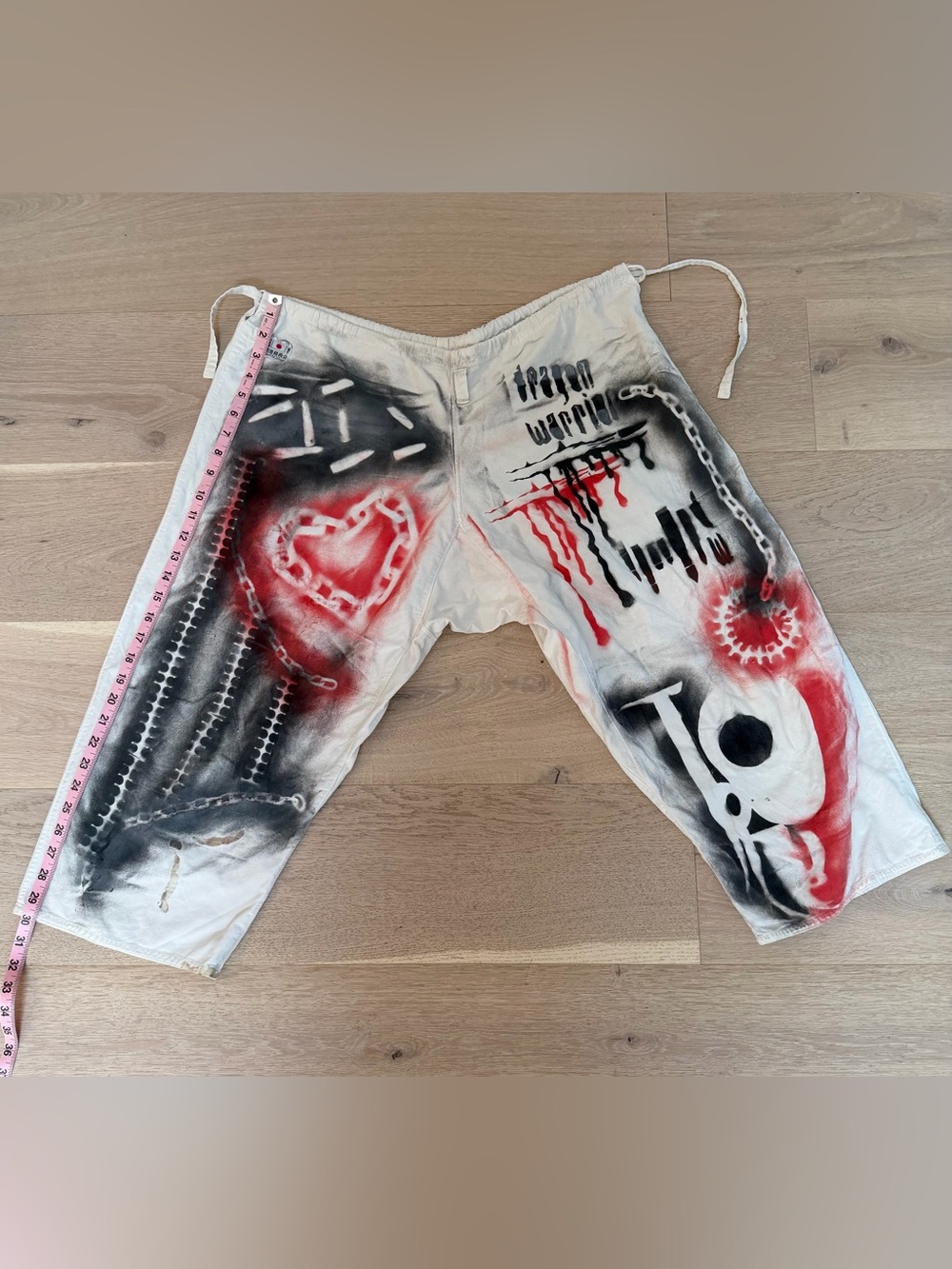 Suidobashi Shokai Martial Arts Pants with Spray Painted Graphics Made in Japan - Picture 6 of 9